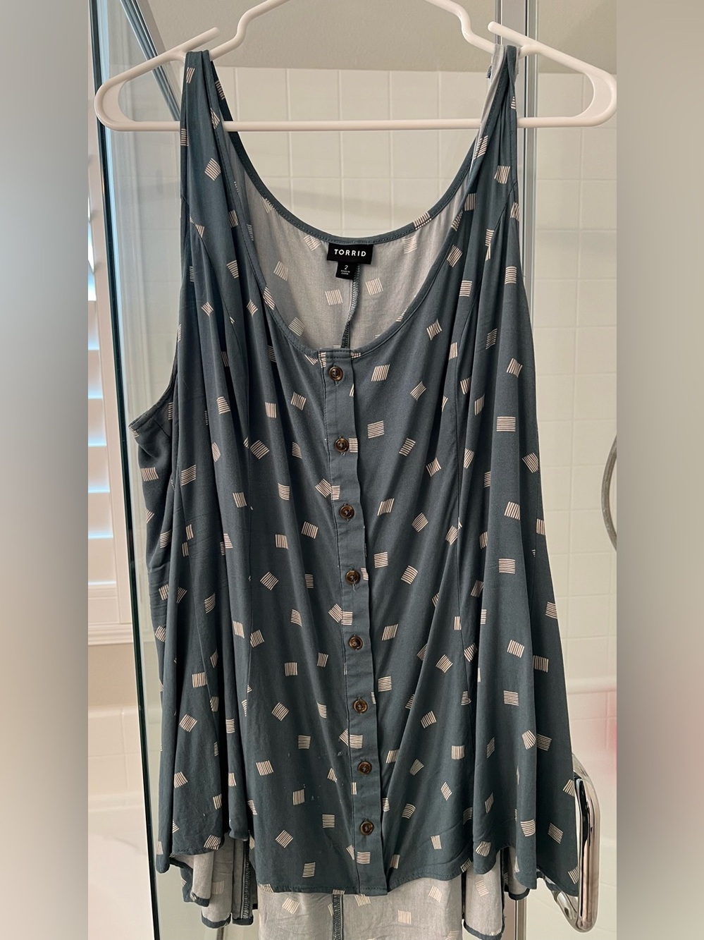 Torrid Button Front Swing Tank Top Geometric Print Size 2 2X 18-20